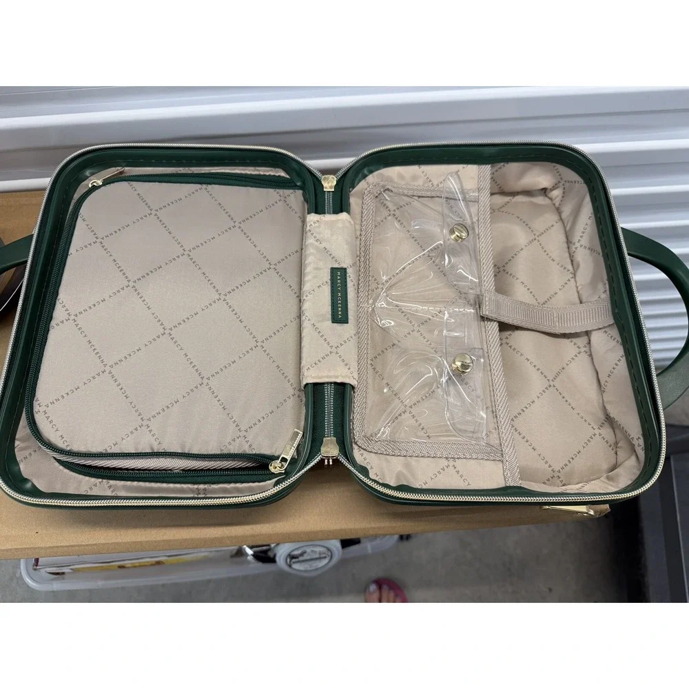 Marcy‎ McKenna 2-in-1 Essential Milan Hardside Beauty Case GREEN New with Tags